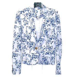 Blue steel crop fitted jacket stretch Brazilian M